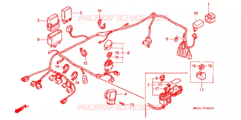 WIRE HARNESS/BATTERY Honda MOTO 800 PC800 1990  PC800L