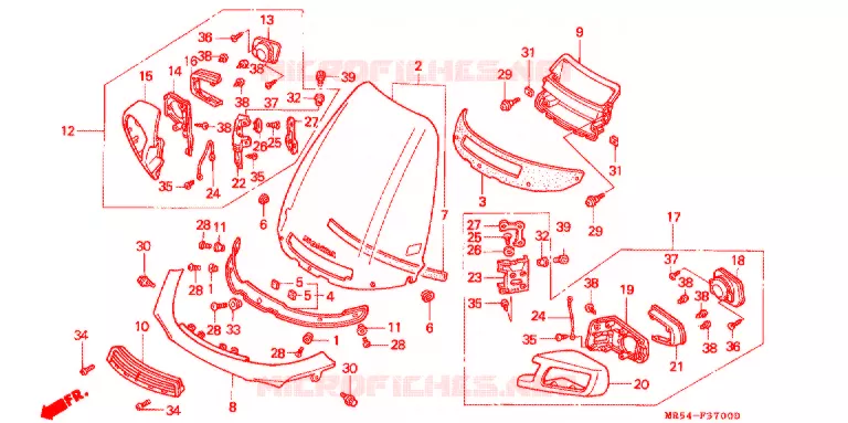HANDLEBAR - COWL Honda MOTO 800 PC800 1994  PC800R