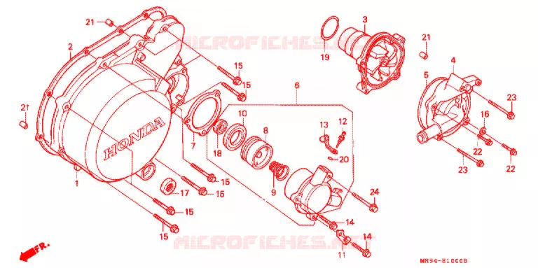 LEFT CRANKCASE COVER - ALTERNATOR (2) Honda MOTO 800 PC800 1994  PC800R