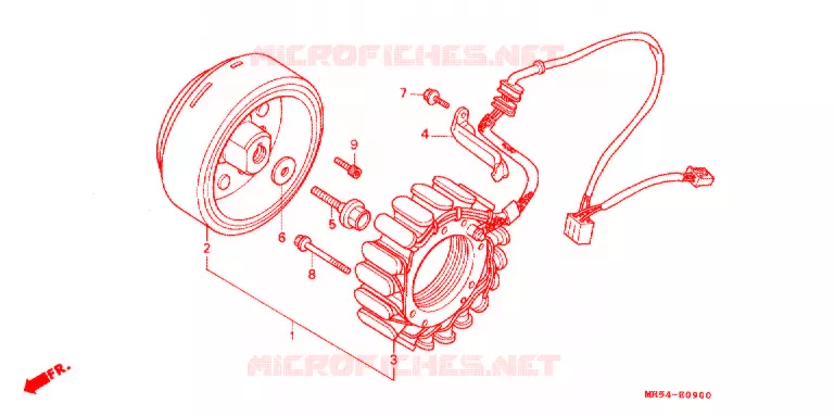 LEFT CRANKCASE COVER - ALTERNATOR (2) Honda MOTO 800 PC800 1995  PC800S