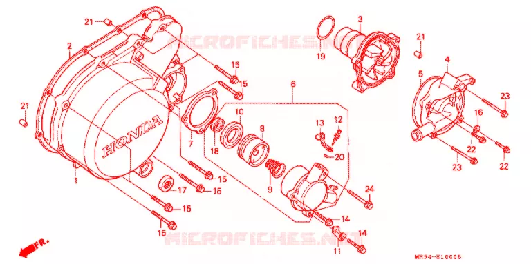 LEFT CRANKCASE COVER - ALTERNATOR (2) Honda MOTO 800 PC800 1995  PC800S