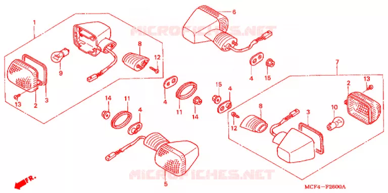 INDICATOR (2) Honda MOTO 1000 RC 2001  RVT1000R1