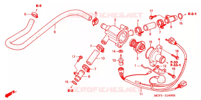 WATER HOSE Honda MOTO 1000 RC 2001  RVT1000R1