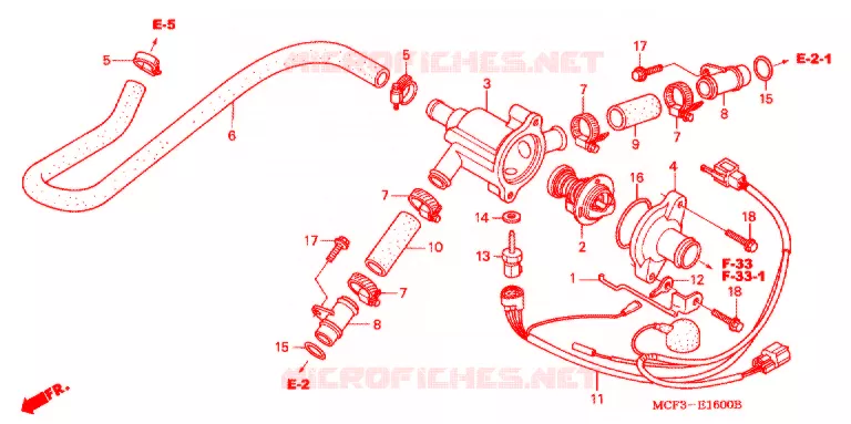 WATER HOSE Honda MOTO 1000 RC 2002  RVT1000R2