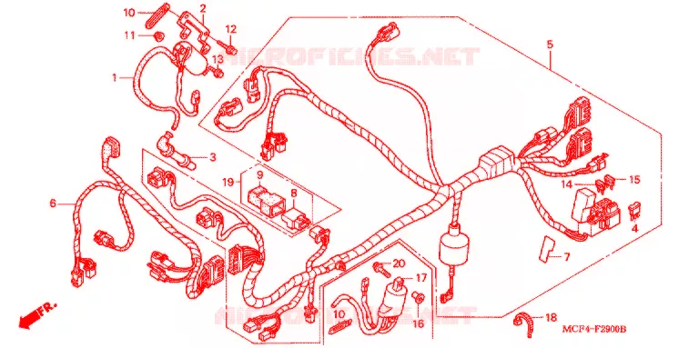 WIRE HARNESS (AVANT) Honda MOTO 1000 RC 2003  RVT1000R3