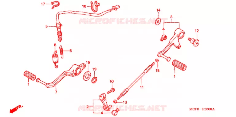 PEDAL Honda MOTO 1000 RC 2004  RVT1000R4