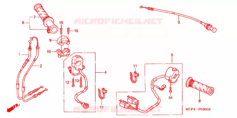 LEVER - SWITCH - CABLE (2) Honda MOTO 1000 RC 2005  RVT1000R5