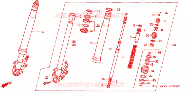 FRONT FORK Honda MOTO 1000 RC 2000  RVT1000RY