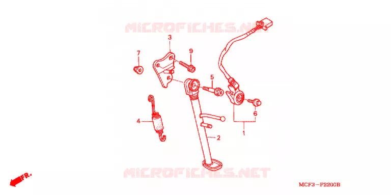 MAIN STAND - BRAKE PEDAL Honda MOTO 1000 RC 2000  RVT1000RY