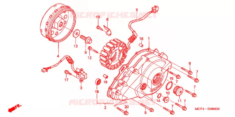 LEFT CRANKCASE COVER - ALTERNATOR (2) Honda MOTO 1000 RC 2000  RVT1000RY