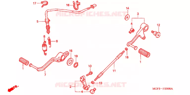 PEDAL Honda MOTO 1000 RC 2000  RVT1000RY
