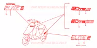 STICKERS for Honda SB 50 ELITE E 1990