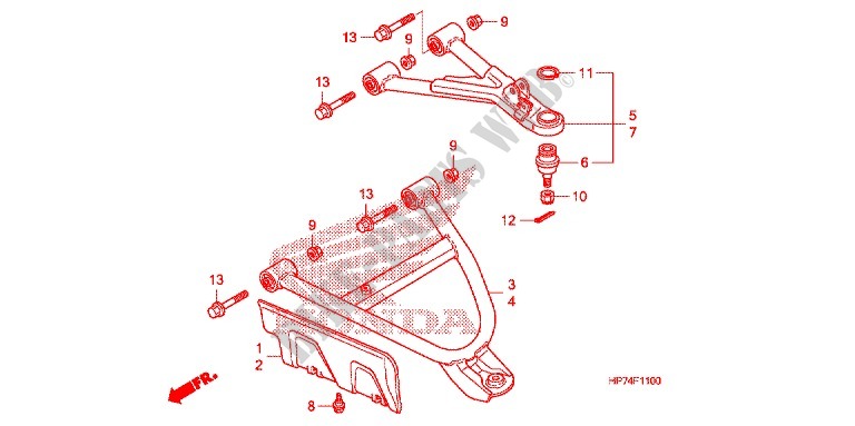 FRONT SUSPENSION ARM for Honda FOURTRAX 420 RANCHER 4X4 AT CAMO 2010
