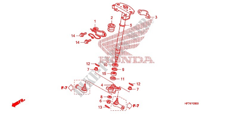 STEERING SHAFT (TRX420FA,TRX420FGA) for Honda FOURTRAX 420 RANCHER 4X4 AT CAMO 2010