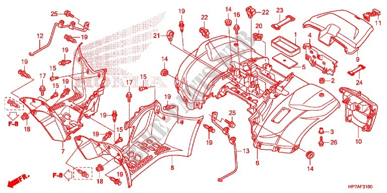 REAR FENDER for Honda FOURTRAX 420 RANCHER 4X4 AT PS 2013