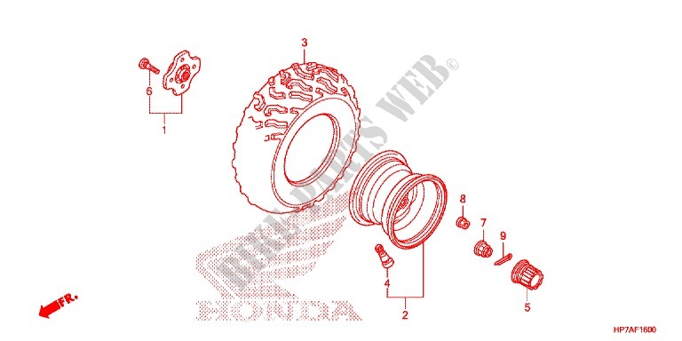 REAR WHEEL for Honda FOURTRAX 420 RANCHER 4X4 AT PS 2013