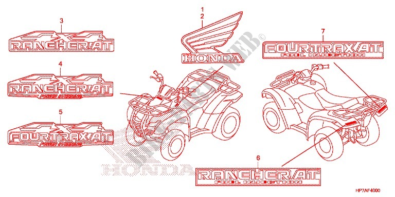 STICKERS for Honda FOURTRAX 420 RANCHER 4X4 AT PS 2013