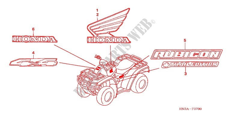 EMBLEM/MARK  for Honda FOURTRAX 500 RUBICON Hydrostatic 2006