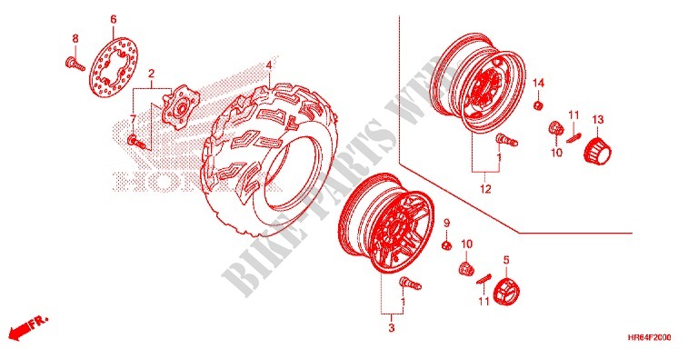 FRONT WHEEL for Honda FOURTRAX 500 RUBICON DCT EPS DELUXE 2015