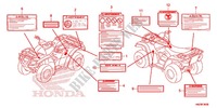 CAUTION LABEL (1) for Honda FOURTRAX 500 FOREMAN RUBICON Hydrostatic CAMO 2012