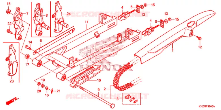 SWINGARM - CHAIN CASE Honda MOTO 125 FUTURE 2016  AFS125MCSG