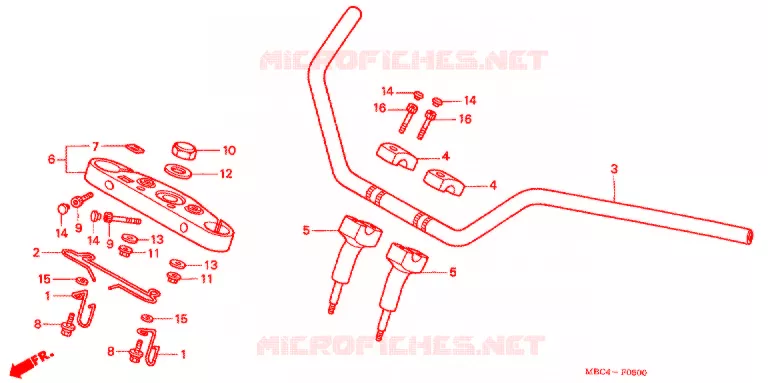 HANDLE PIPE/TOP BRIDGE (2) Honda MOTO 1100 SHADOW 2000  VT1100TY