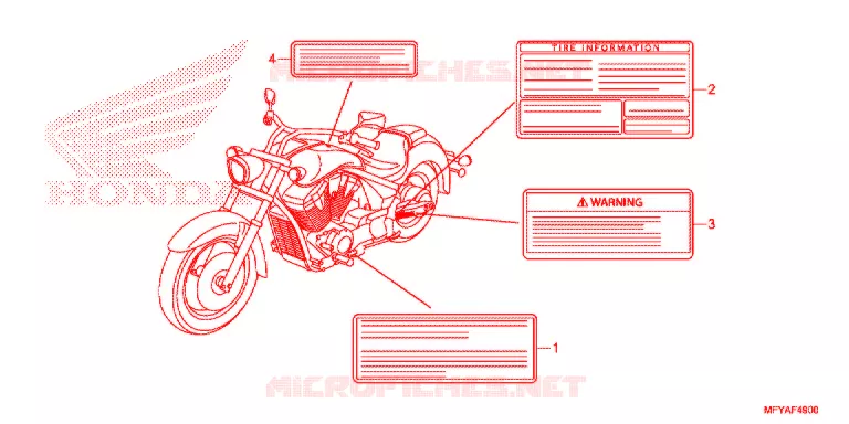 CAUTION LABEL (1) Honda MOTO 1300 VT 2012  VT1300CRAC