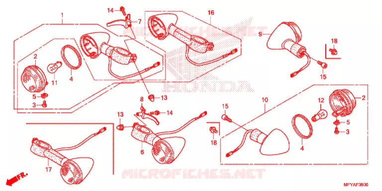 INDICATOR (2) Honda MOTO 1300 VT 2012  VT1300CRAC