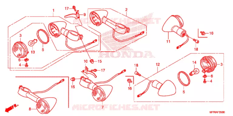 INDICATOR (2) Honda MOTO 1300 VT 2013  VT1300CRAD