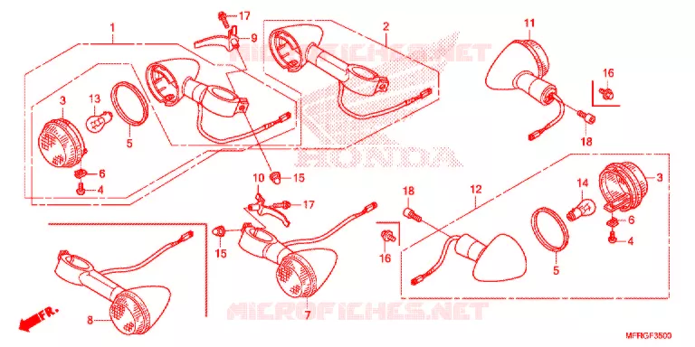 INDICATOR (2) Honda MOTO 1300 VT 2016  VT1300CRAG