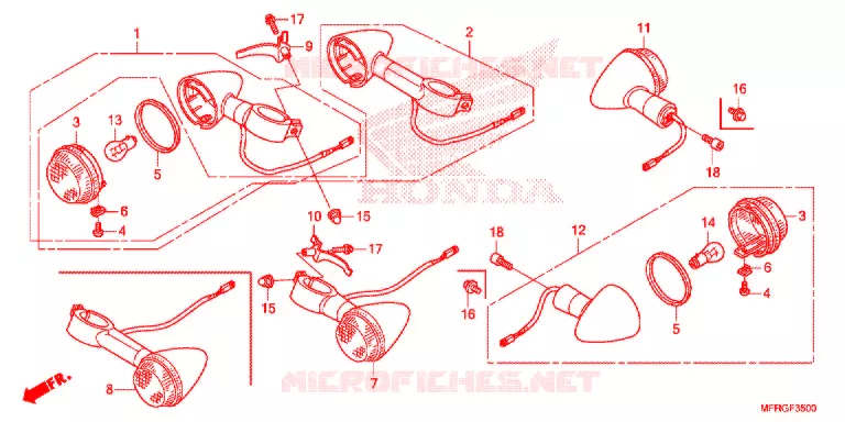 INDICATOR (2) Honda MOTO 1300 VT 2016  VT1300CRAG