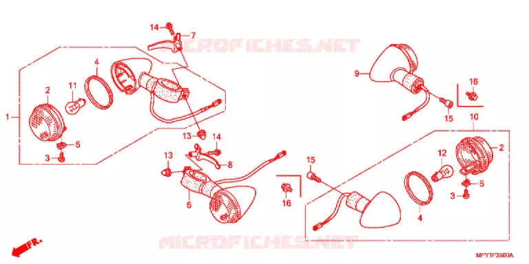 INDICATOR (2) Honda MOTO 1300 VT 2013  VT1300CRB
