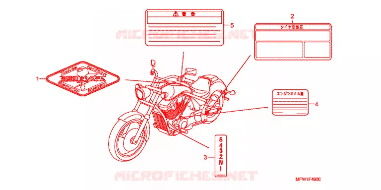 CAUTION LABEL (1) Honda MOTO 1300 VT 2010  VT1300CSAA