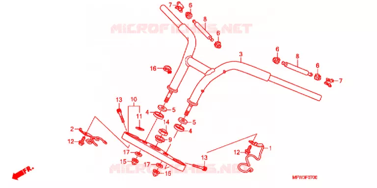 HANDLE PIPE/TOP BRIDGE (2) Honda MOTO 1300 VT 2010  VT1300CSAA