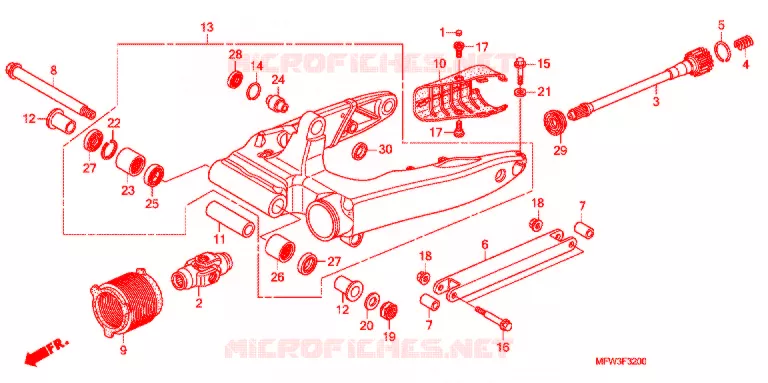 SWINGARM - CHAIN CASE Honda MOTO 1300 VT 2011  VT1300CSAA