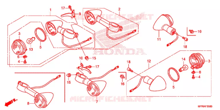 INDICATOR (2) Honda MOTO 1300 VT 2013  VT1300CSAD