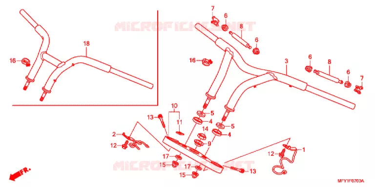 HANDLE PIPE/TOP BRIDGE (2) Honda MOTO 1300 VT 2011  VT1300CSB_J
