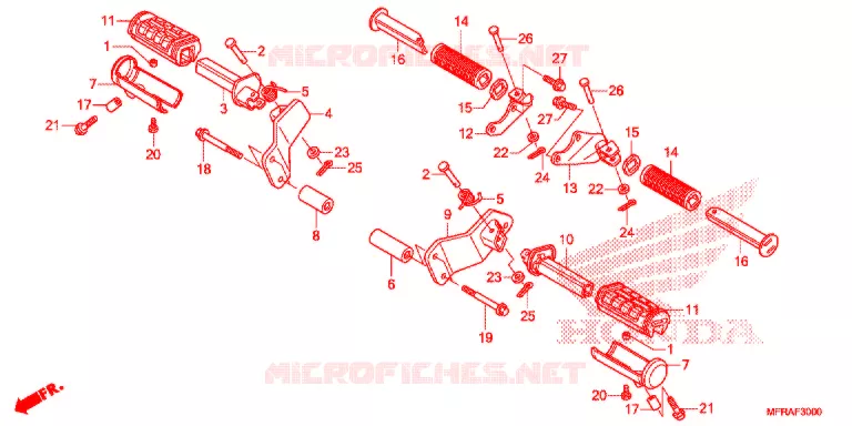 FOOTREST (VT1300CRA/CR/CSA/CS) Honda MOTO 1300 VT 2013  VT1300CSD