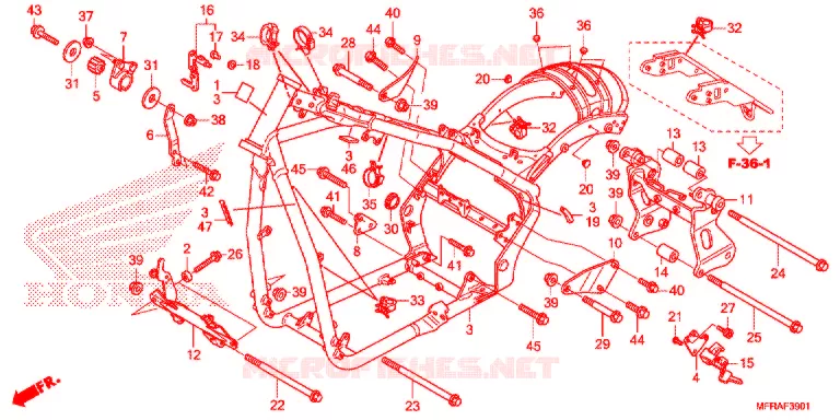 FRAME (VT1300CSA/CS) Honda MOTO 1300 VT 2013  VT1300CSD