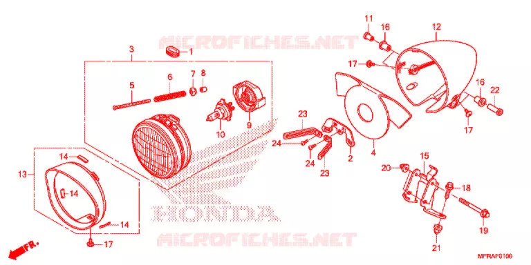 HEADLIGHT Honda MOTO 1300 VT 2013  VT1300CSD