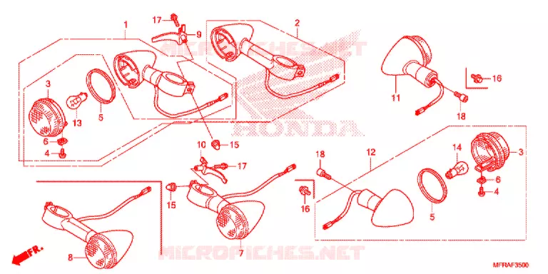 INDICATOR (2) Honda MOTO 1300 VT 2013  VT1300CSD