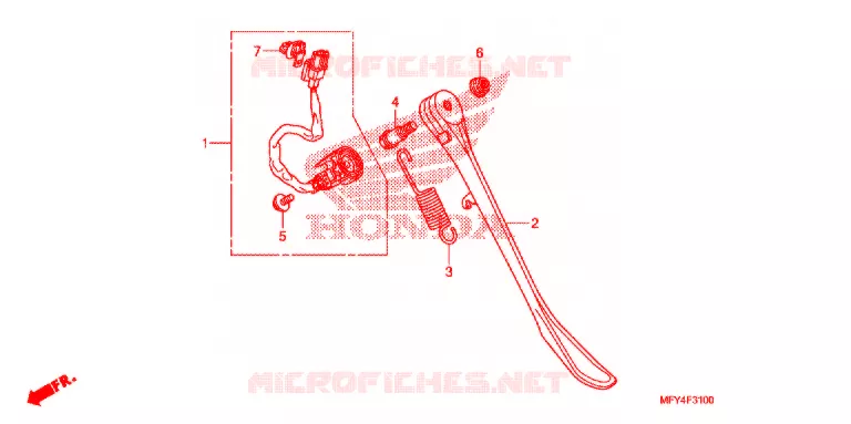 SIDE STAND Honda MOTO 1300 VT 2010  VT1300CTA