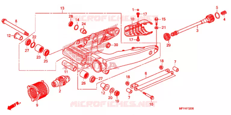 SWINGARM - CHAIN CASE Honda MOTO 1300 VT 2011  VT1300CTAB