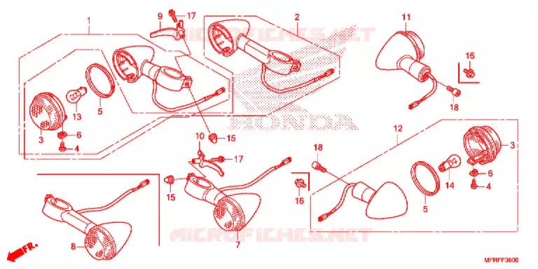 INDICATOR (2) Honda MOTO 1300 VT 2015  VT1300CTAF