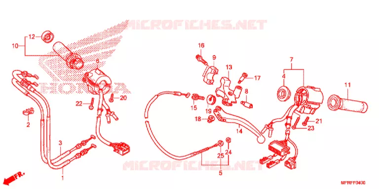 HANDLE SWITCH - CABLE - GRIP Honda MOTO 1300 VT 2015  VT1300CTAF