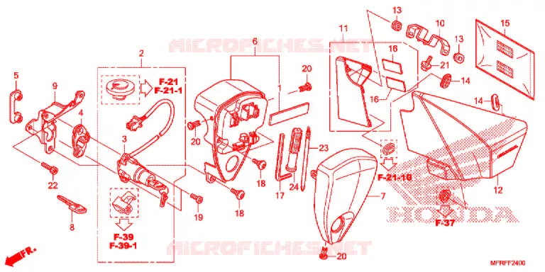 SIDE COVER - TOOLS - IGNITION SWITCH Honda MOTO 1300 VT 2015  VT1300CTAF