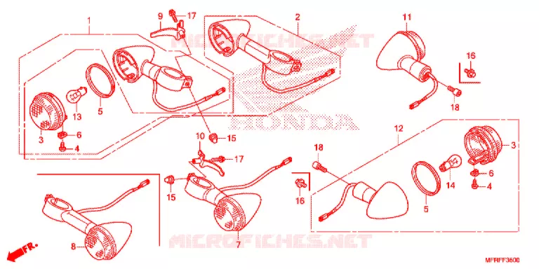 INDICATOR (2) Honda MOTO 1300 VT 2015  VT1300CXF