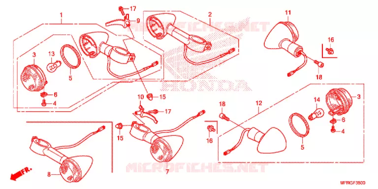 INDICATOR (2) Honda MOTO 1300 VT 2016  VT1300CXG