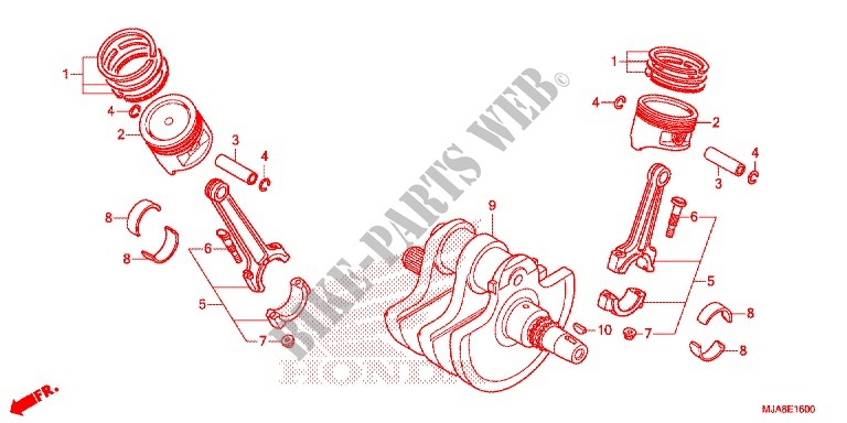 CRANKSHAFT for Honda SHADOW VT 750 AERO ABS GRAY 2014