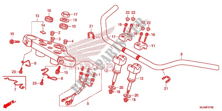 HANDLEBAR (VT750C/CA/CS) for Honda SHADOW VT 750 AERO ABS GRAY 2014